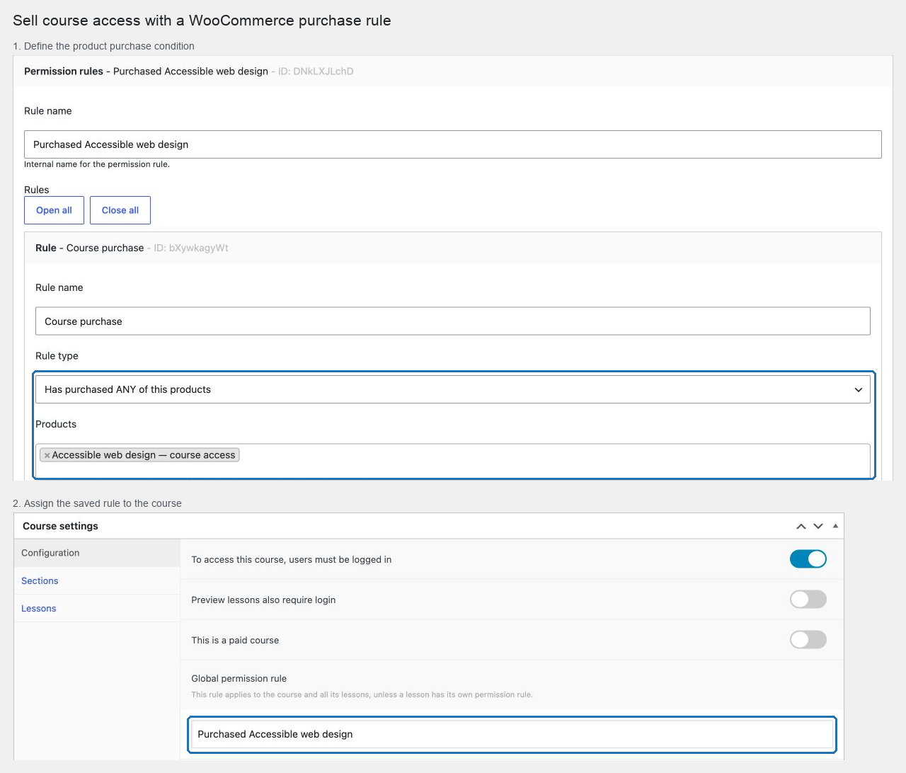 Selling a course with WooCommerce