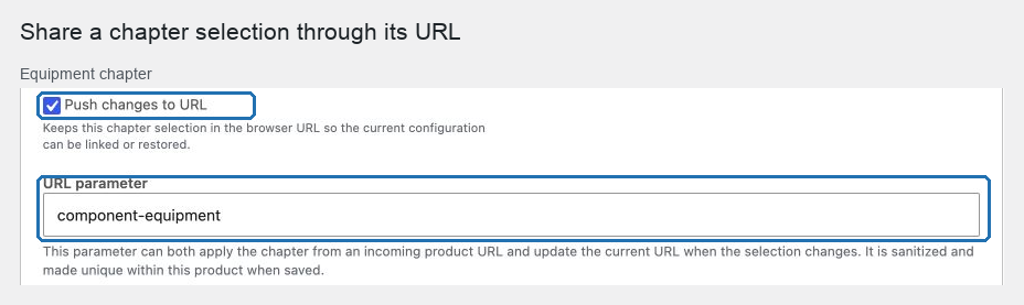 Push changes to URL y el parámetro de URL específico del capítulo